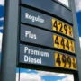 gas station price sign showing high prices and inflation