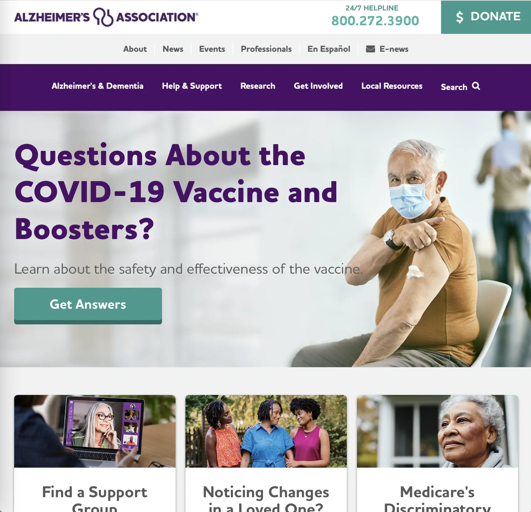 alzheimers website screenshot