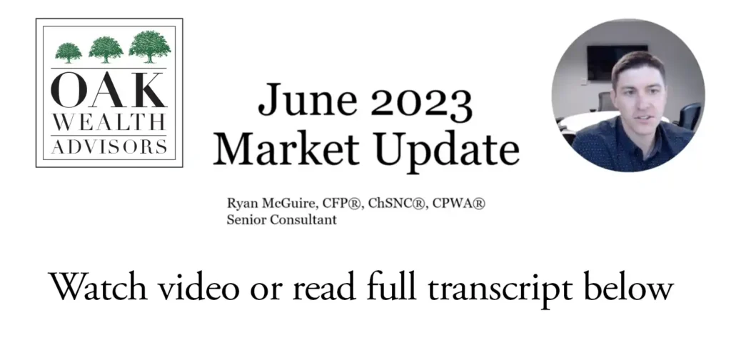 In this video, I, Ryan McGuire, Senior Consultant for Oak Wealth Advisors, provide a comprehensive market update for June 2023. Despite concerns about a potential recession and uncertainty around the Federal Reserve's strategy, stocks showed resilience in the second quarter. The S&P 500 Index rallied impressively, and both the pause in interest rate hikes and the June debt ceiling deal supported market performance. Small cap and mid cap stocks performed well, and international developed and emerging economies also saw positive returns. However, the Eurozone entered into a recession, and inflation rates remained high in Europe. Stay informed and make informed investment decisions based on the latest market trends.