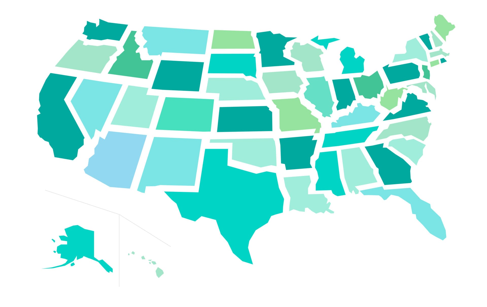Map highlighting Texas in green among U.S. states.