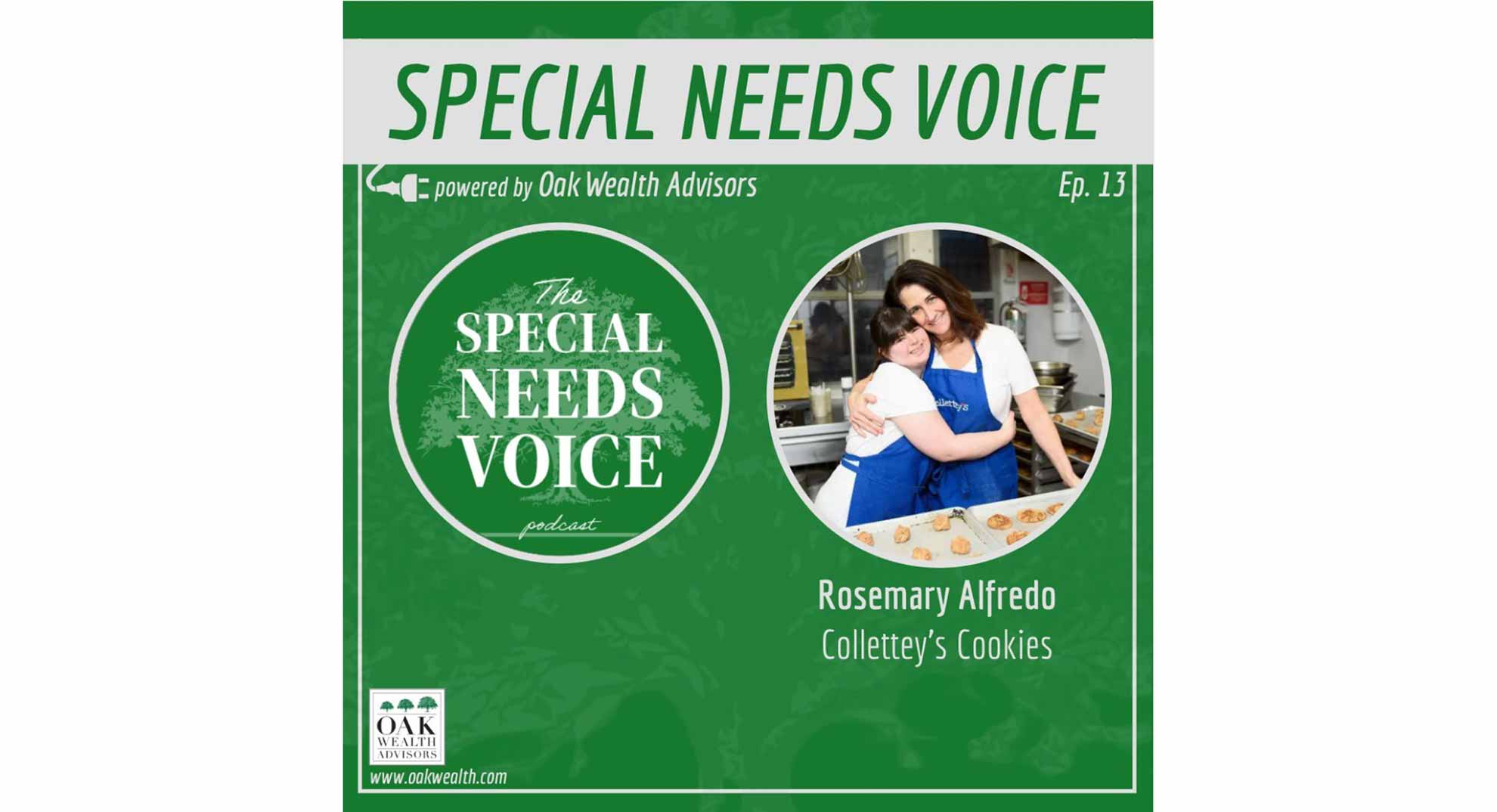 Cover of Special Needs Voice magazine featuring Rosemary Alfredo and Gallery's Cookies.